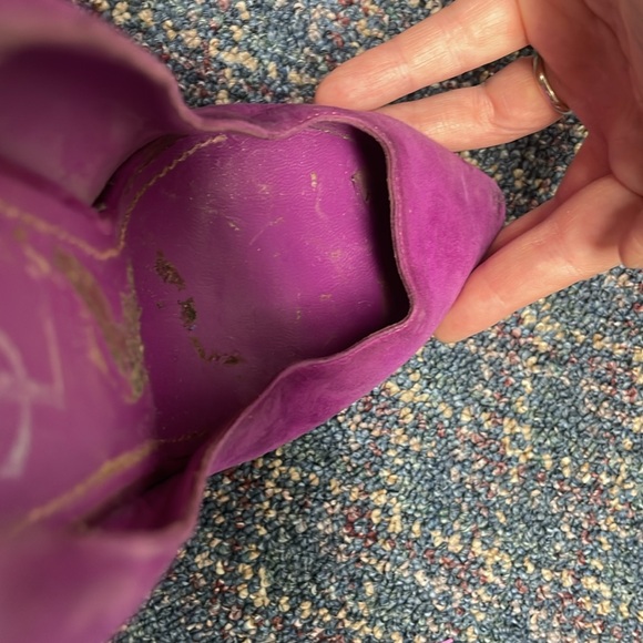 Preloved Saint Laurent Paris Purple Suede Janis Platform Pumps Size 39 - Picture 11 of 17